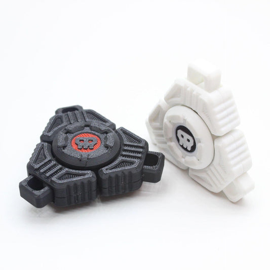 Two Sci-Fi Triangular Keychain Fidget Spinner - 3D Printed EDC Stress Relief Toy(black).