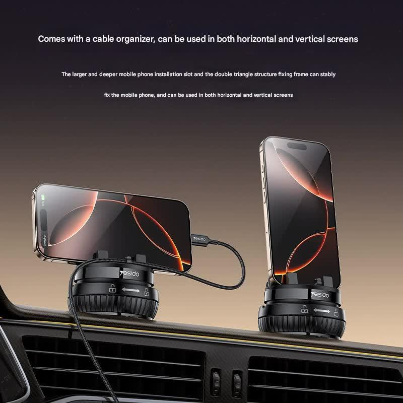 Universal Car Dashboard Phone Holder with Rotary Suction Cup & 360Â° Rotation(black).