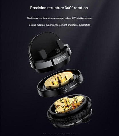 Universal Car Dashboard Phone Holder with Rotary Suction Cup & 360Â° Rotation(black).