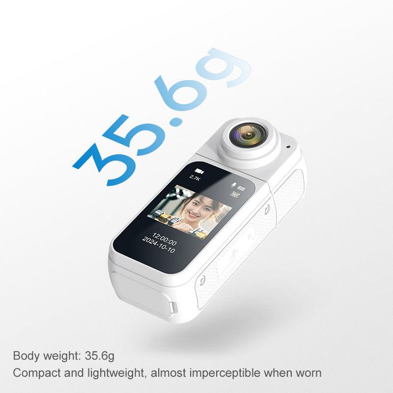 Thumb-Sized 2.7K Camera with 180 Rotatable Lens & Magnet Mount - Capture Your World Hands-Free(black+128G).