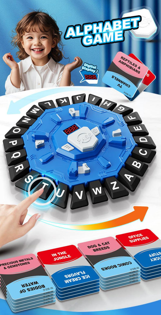2pc Electronic Alphabet Categories Game - Fast-Paced Word Challenge for Family Fun(red).