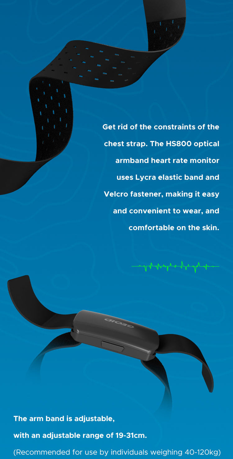 Optical Armband Heart Rate Monitor - Bluetooth & ANT+ Dual Protocol, IP67 Waterproof for Fitness Training(black).