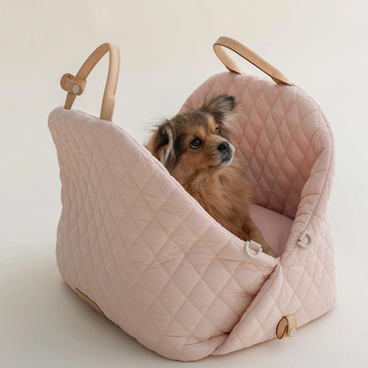 Luxury Quilted 2-in-1 Pet Travel Carrier & Car Booster Seat for Small Dogs(Black)