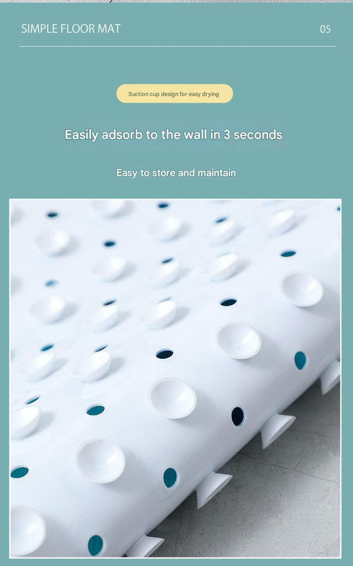 Non-Slip PVC Bath & Shower Mat with Suction Cups and Drainage Holes - Cartoon Ocean Theme(Black Whale)