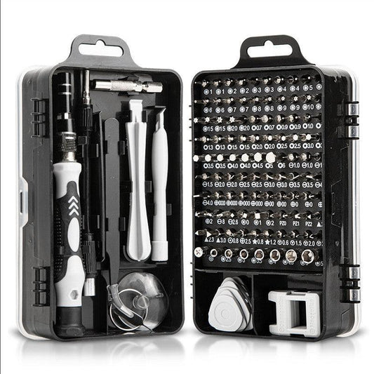 Grey Professional 115-in-1 Precision Screwdriver Set - Magnetic Repair Tool Kit for PC, Laptop, Phone & Electronics.