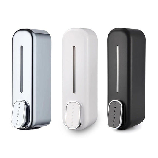 2 Pcs (White + Black) Modern Wall-Mounted Press Soap Dispenser - 300ml Refillable Pump for Bathroom & Kitchen
