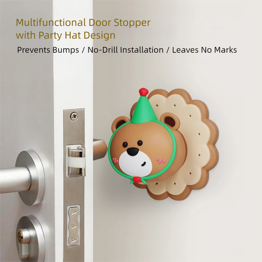 4 Pcs Yellow Adorable Bear Wall Protector - Multi-Use Self-Adhesive Door Stopper Bumper.