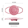 Large Pink Flexible Silicone Steamer Basket with Heat-Resistant Handles - Food-Grade Vegetable Steamer Insert for Pots & Pans.