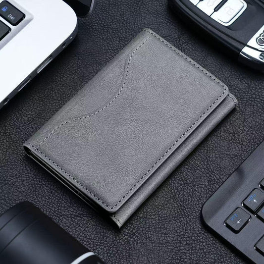 Grey 3-in-1 Magnetic Wallet for MagSafe - Slim PU Leather Card Holder with Kickstand.