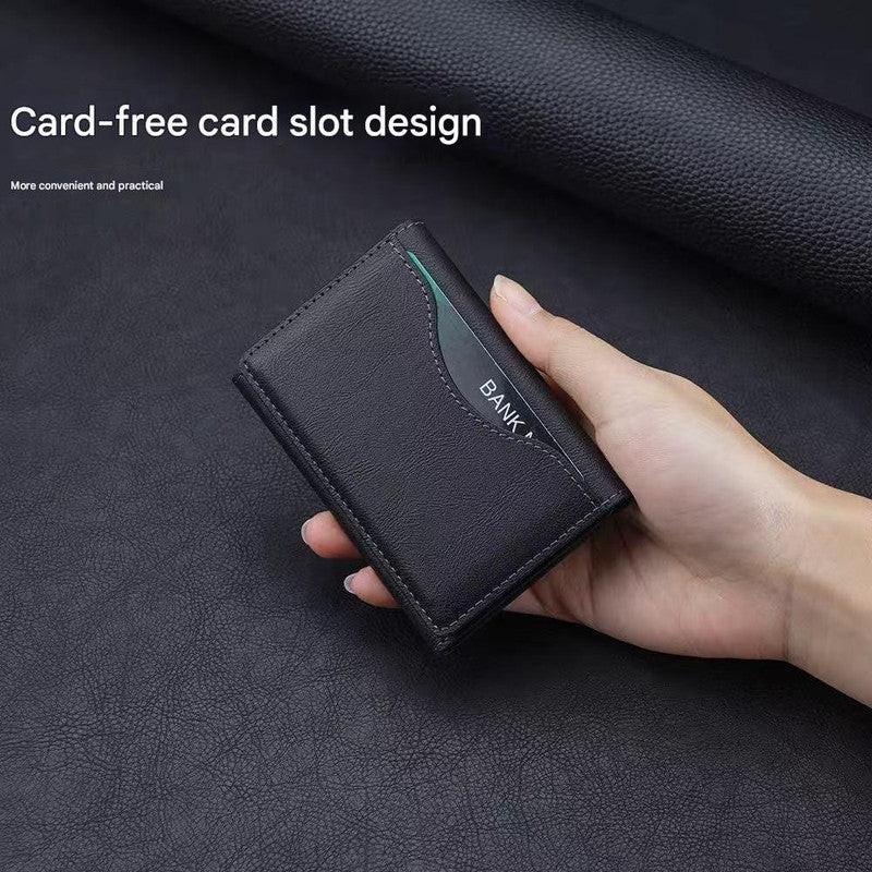 Dark Blue 3-in-1 Magnetic Wallet for MagSafe - Slim PU Leather Card Holder with Kickstand.