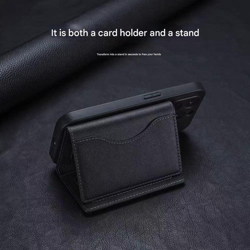 Dark Blue 3-in-1 Magnetic Wallet for MagSafe - Slim PU Leather Card Holder with Kickstand.