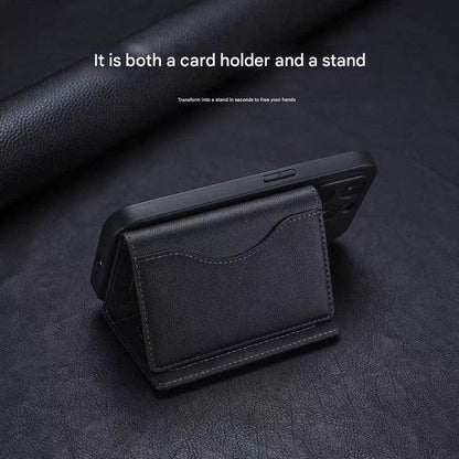 Dark Blue 3-in-1 Magnetic Wallet for MagSafe - Slim PU Leather Card Holder with Kickstand.