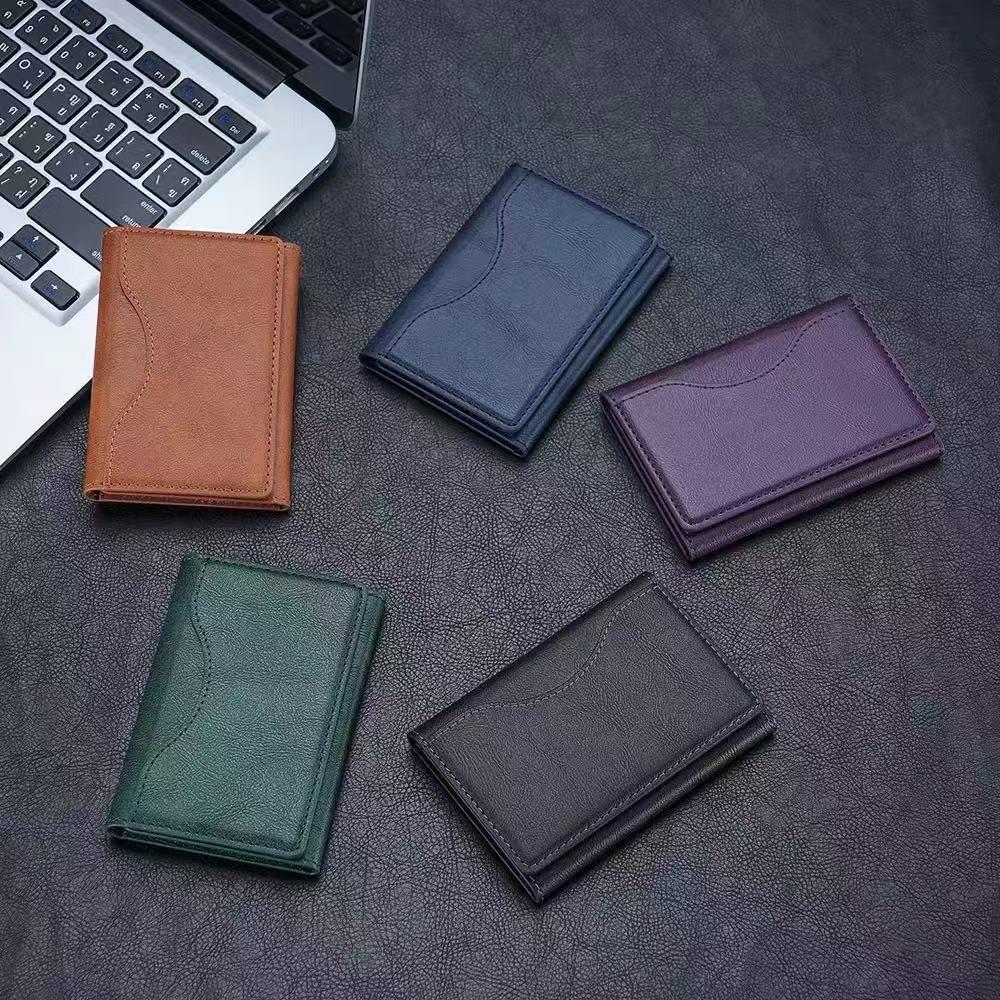 Dark Blue 3-in-1 Magnetic Wallet for MagSafe - Slim PU Leather Card Holder with Kickstand.