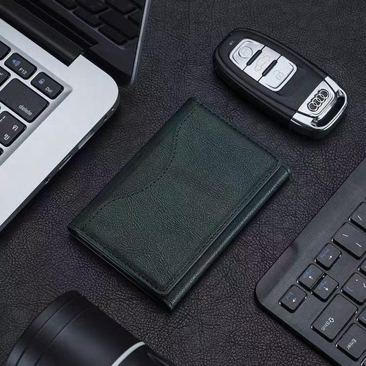 Dark Green 3-in-1 Magnetic Wallet for MagSafe - Slim PU Leather Card Holder with Kickstand.
