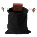 Black Collapsible Canvas Foraging Pouch - Hands-Free Belt Bag for Hiking & Camping Activities.