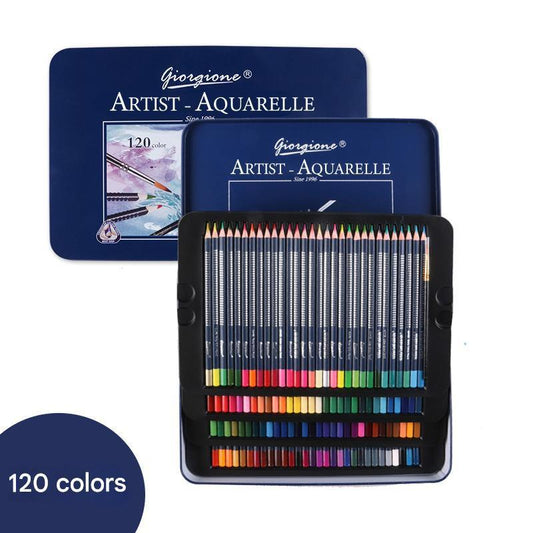 Giorgione Artist Watercolour Pencils 120-Color Set - Premium Water Soluble Colored Pencils for Art & Drawing with Tin Case.