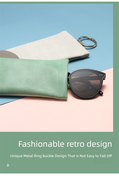 2 Pcs Pink Portable Eyeglasses Pouch with Keychain Snake Skin Pattern Soft Sunglasses Bag Fashion Myopia Glasses Case