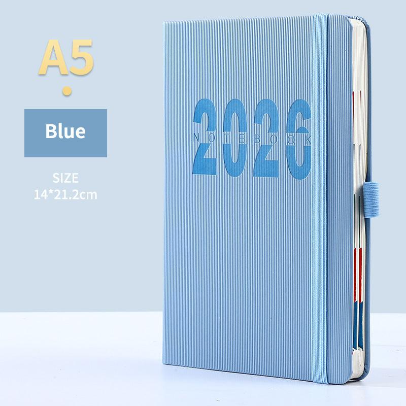 Blue 2026 A5 English Daily Planner Notebook 365-Day Schedule Book for Monthly & Annual Planning.