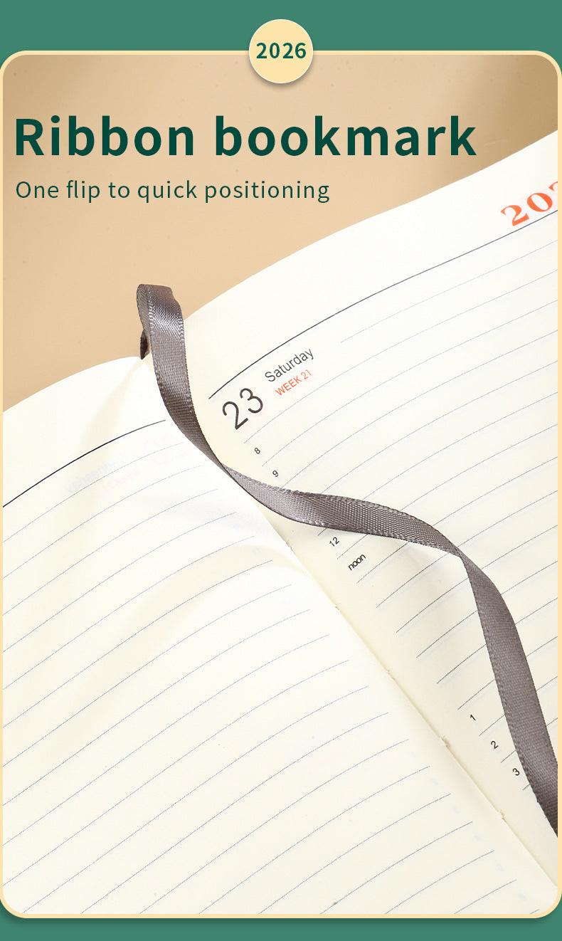 Blue 2026 A5 English Daily Planner Notebook 365-Day Schedule Book for Monthly & Annual Planning.