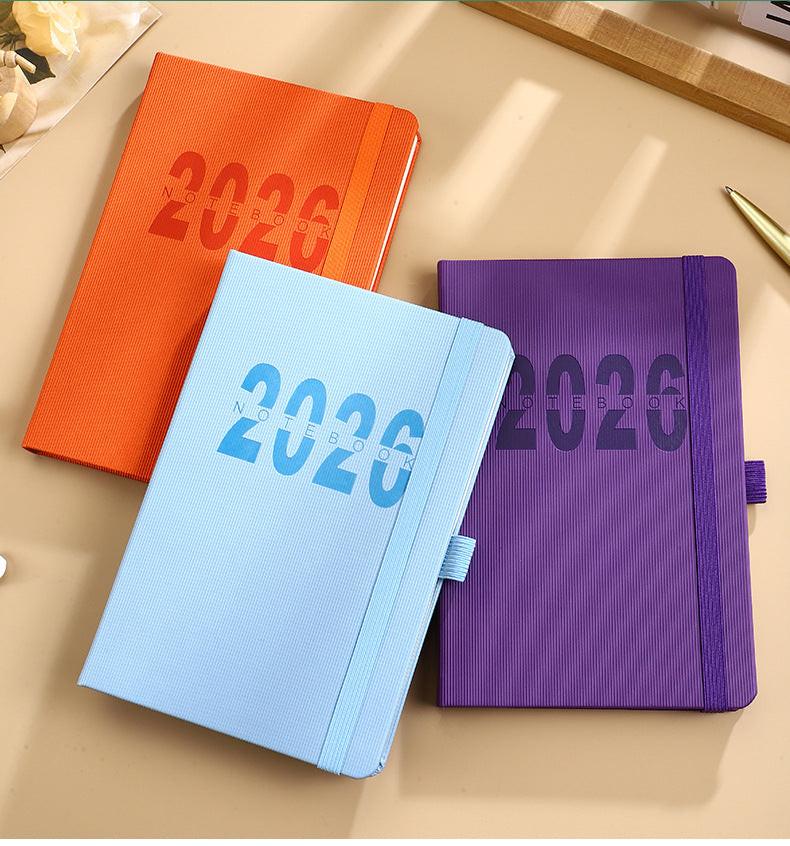Blue 2026 A5 English Daily Planner Notebook 365-Day Schedule Book for Monthly & Annual Planning.