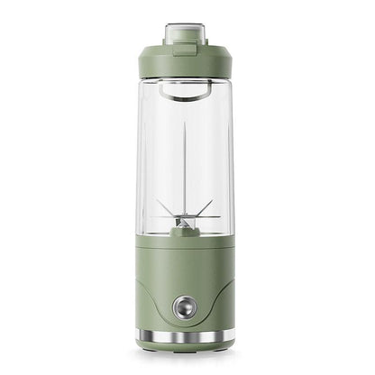 Green Portable Automatic Rechargeable Blender Wireless Juicer Mini Ice Crusher for Smoothies & Shakes.