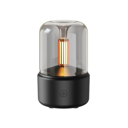 Black Creative Candleligh Aromatherapy Diffuser USB Desktop Ambient Candle Lamp Humidifier.