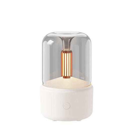White Creative Candleligh Aromatherapy Diffuser USB Desktop Ambient Candle Lamp Humidifier.