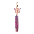 Purple 3 Pcs Portable 5ml Perfume Atomiser Keychain - Refillable Floral Spray Bottle with Butterfly Charm for Travel & Handbag