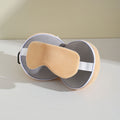 Beige and Grey 3-in-1 Foldable Sleep Eye Mask with Neck Pillow - Compact Travel Pillow for Airplane, Office Naps and Restful Sleep