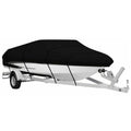Black Heavy Duty Waterproof Tarp Covers with Storage Bag, Fits V-Hull, Fish&Ski, Pro-Style, Fishing, Runabout, Bass Boats, 17-19FT(600cm*310cm).