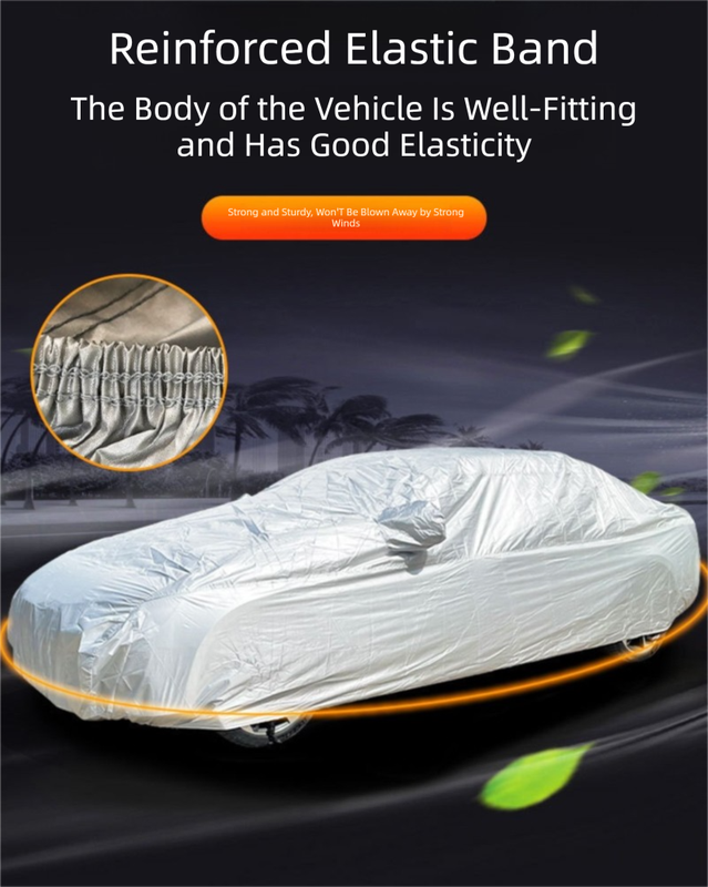 Silver 2S Universal Car Cover – 170T Taffeta Fabric, All-Weather Protection for Cars(3500×1700×1500MM)