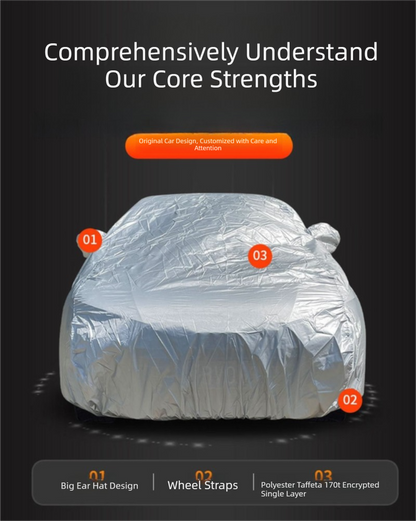 Silver 2S Universal Car Cover – 170T Taffeta Fabric, All-Weather Protection for Cars(3500×1700×1500MM)