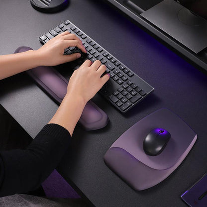 Yellow Comfortable Memory Foam Wrist Rest Set â Ergonomic Mouse Pad & Keyboard Hand Support for Office and Home Use.