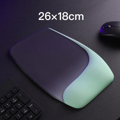 Purple and Green Comfortable Memory Foam Wrist Rest Set â Ergonomic Mouse Pad & Keyboard Hand Support for Office and Home Use.