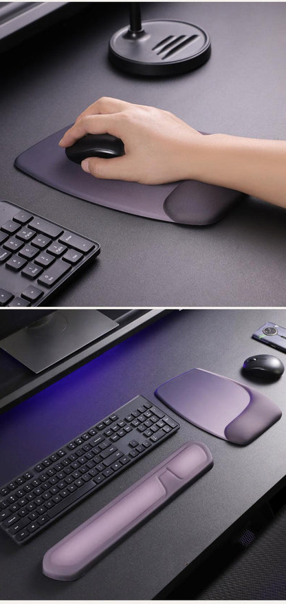 Red and Grey Comfortable Memory Foam Wrist Rest Set â Ergonomic Mouse Pad & Keyboard Hand Support for Office and Home Use.