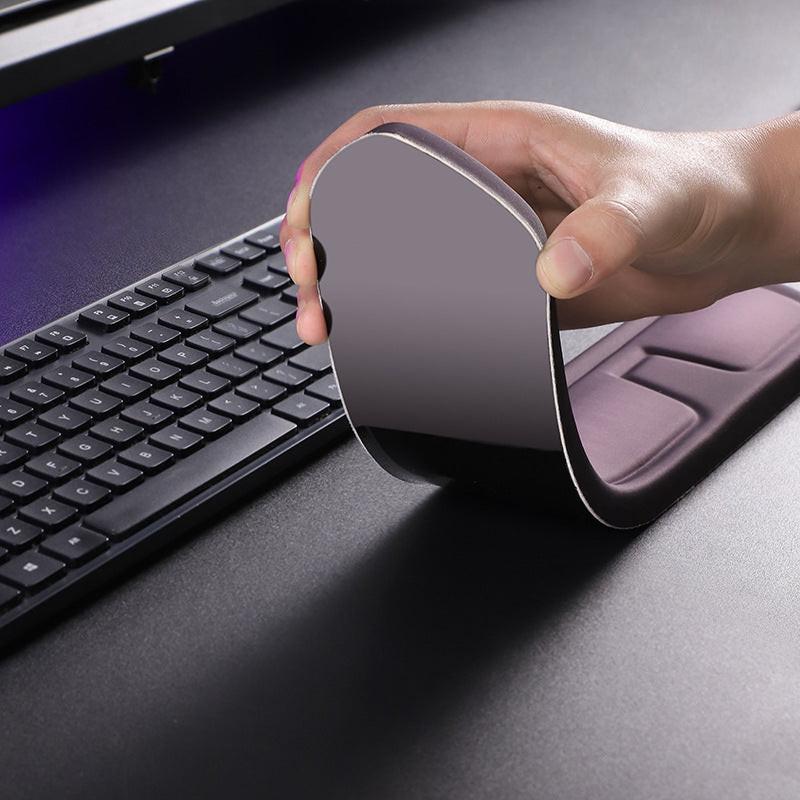 Green and White Comfortable Memory Foam Wrist Rest Set â Ergonomic Mouse Pad & Keyboard Hand Support for Office and Home Use.