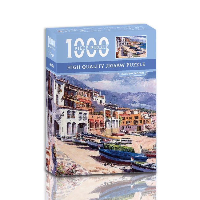 Seaside town 1000-Piece Jigsaw Puzzle â High-Quality Artistic Puzzle for Adults, Stress Relief & Mental Exerciseï¼66-026ï¼. Hover Image