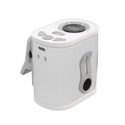 White High-Speed Mini Clip Fan with 360Â° Rotation â Portable, Rechargeable & Multi-Functional Cooling Solution.