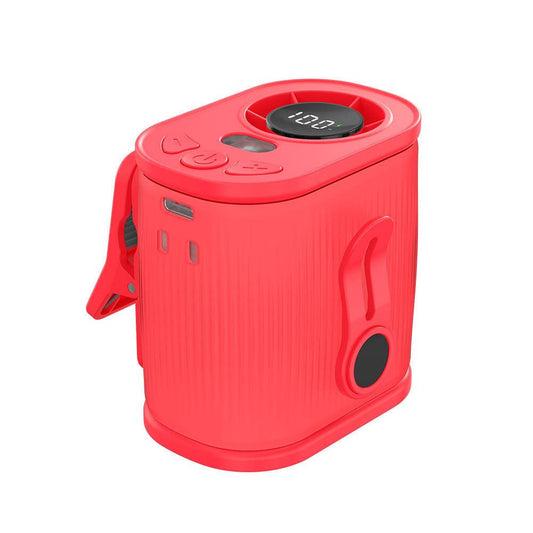 Red High-Speed Mini Clip Fan with 360Â° Rotation â Portable, Rechargeable & Multi-Functional Cooling Solution.