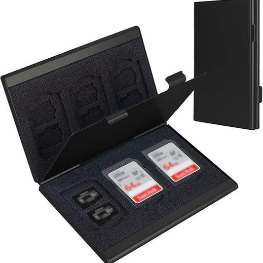 Black High-Quality Aluminum SD & TF Card Case â Premium Storage Solution for Memory Cards(Memory card not included).