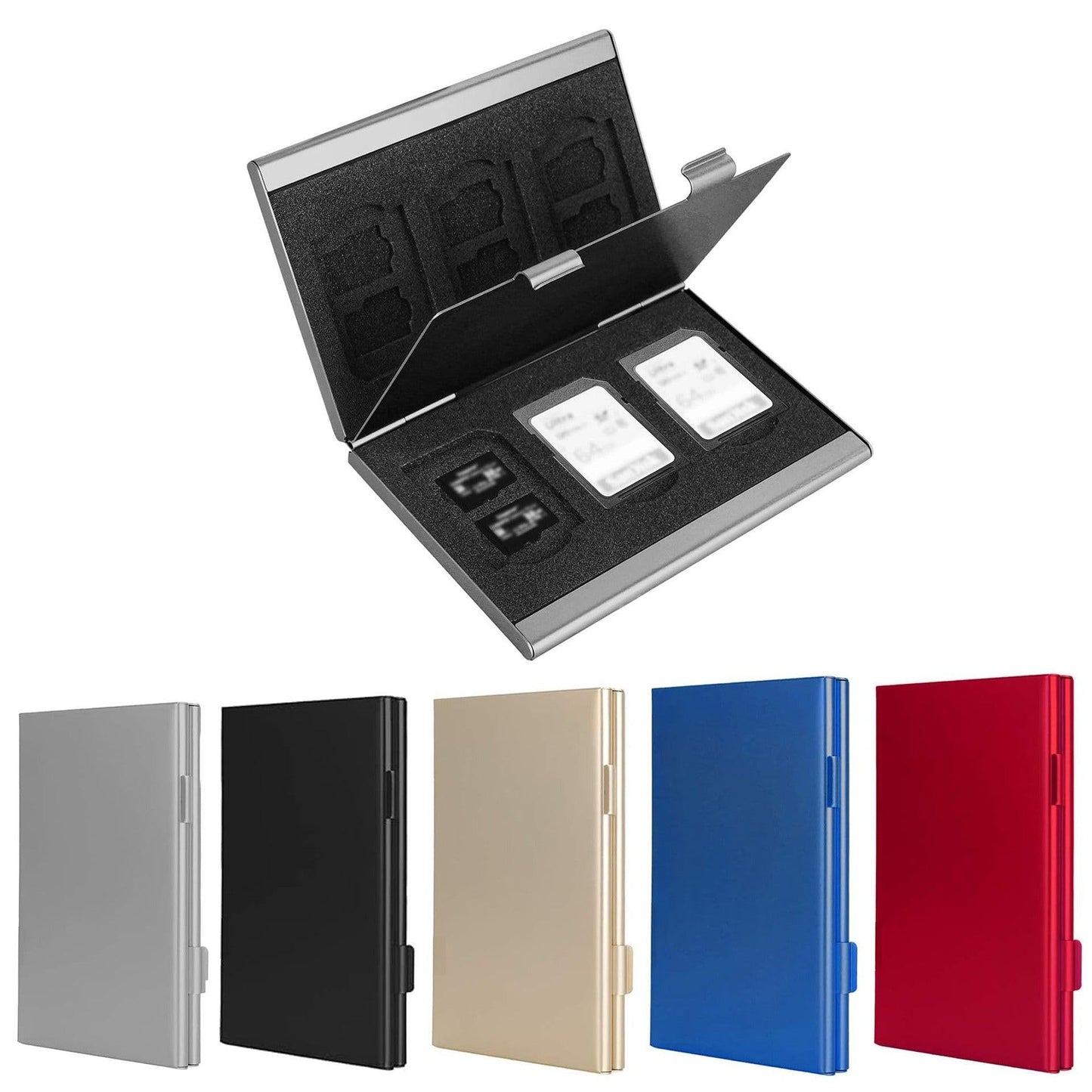 Blue High-Quality Aluminum SD & TF Card Case â Premium Storage Solution for Memory Cards(Memory card not included).