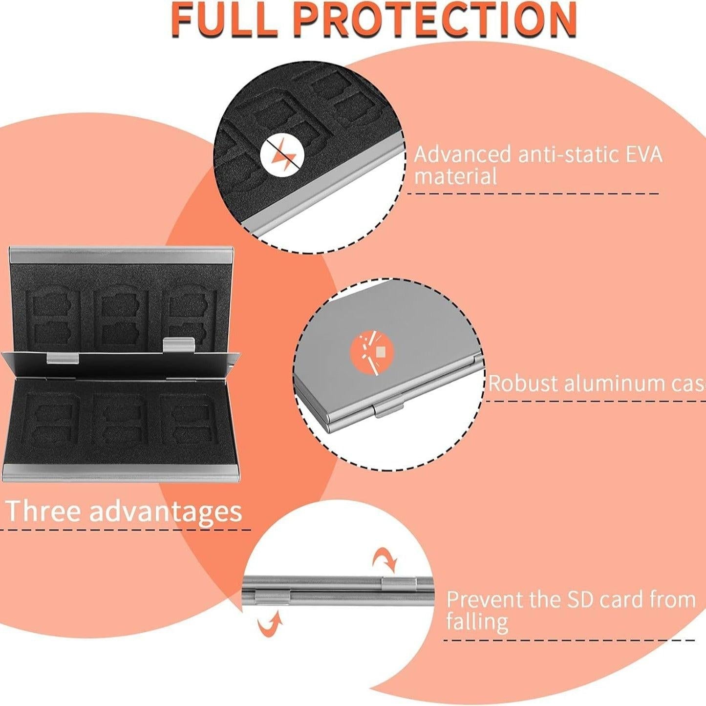 Blue High-Quality Aluminum SD & TF Card Case â Premium Storage Solution for Memory Cards(Memory card not included).