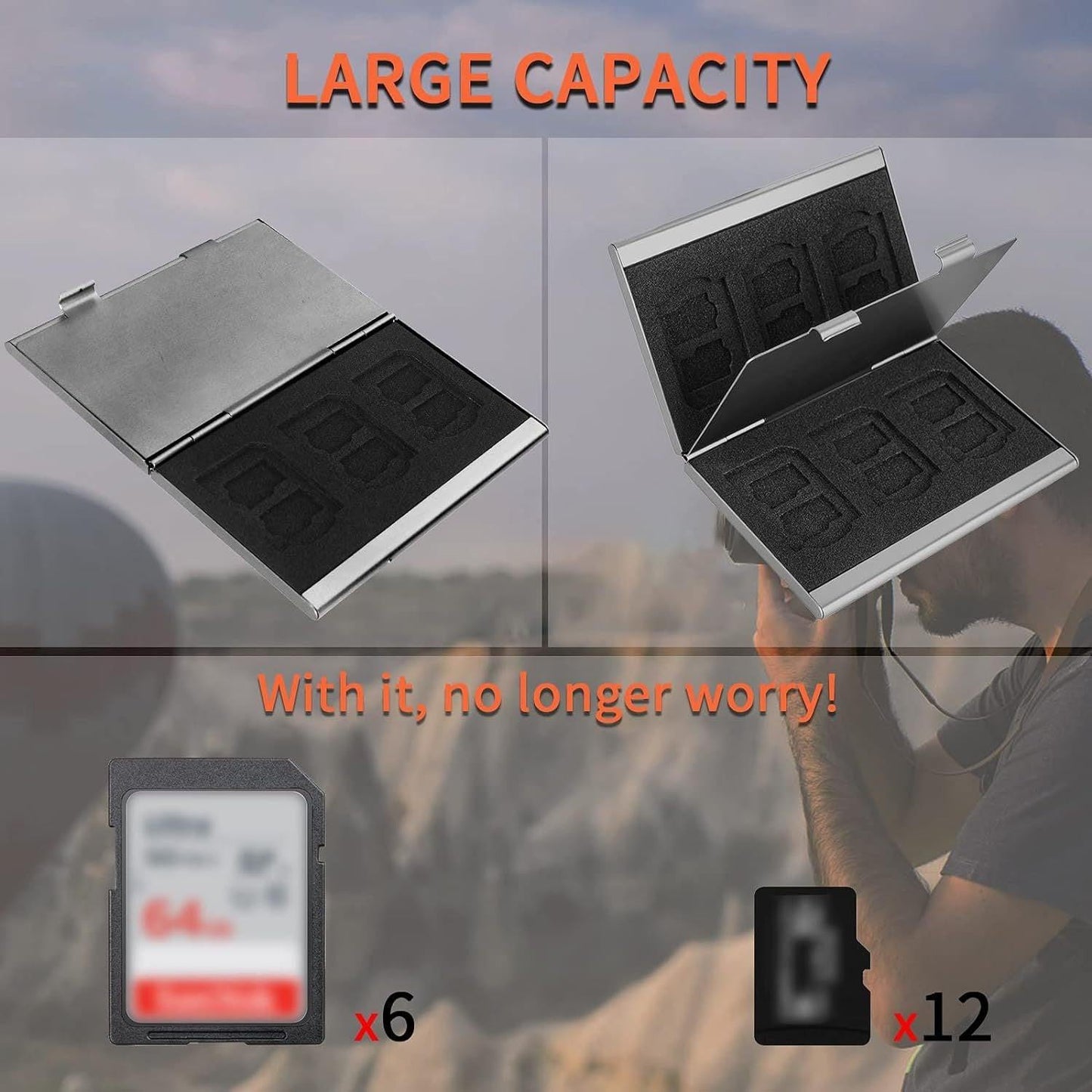 Blue High-Quality Aluminum SD & TF Card Case â Premium Storage Solution for Memory Cards(Memory card not included).