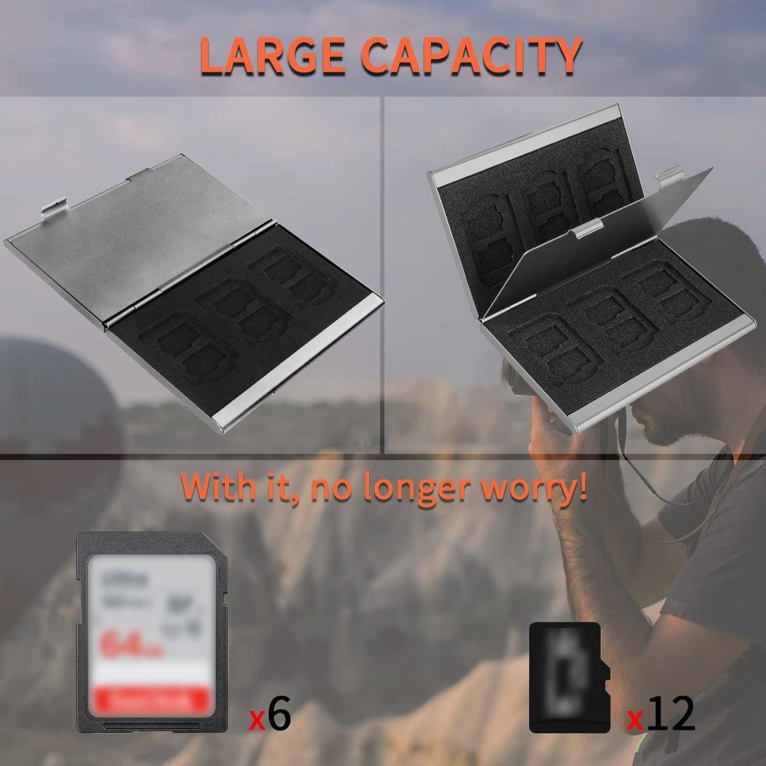 Blue High-Quality Aluminum SD & TF Card Case â Premium Storage Solution for Memory Cards(Memory card not included).
