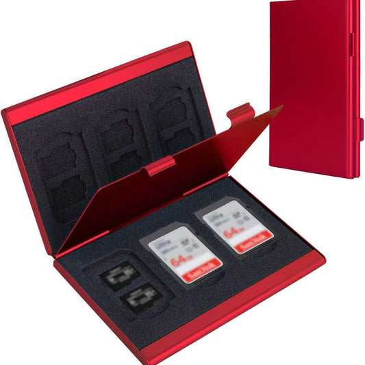 Red High-Quality Aluminum SD & TF Card Case â Premium Storage Solution for Memory Cards(Memory card not included).