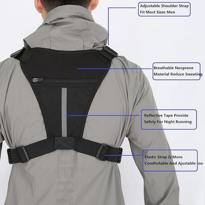 Brown Outdoor Tactical Chest Pack – Lightweight Running & Hiking Vest for Men (27×17×5cm)