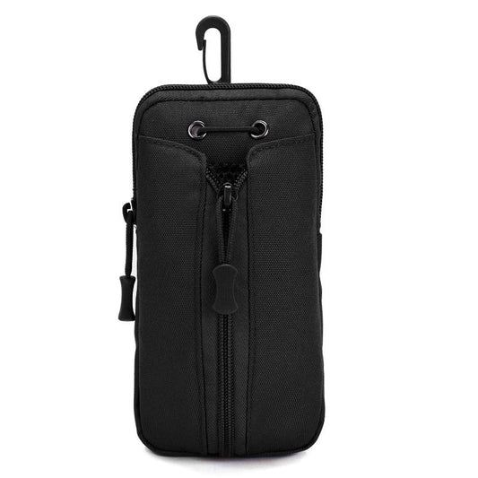 Black Multi-Functional Outdoor Water Bottle & Phone Pouch – Tactical Zippered Waist Pack for Travel, Hiking, and Daily Use