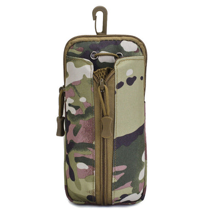 Green camouflage Multi-Functional Outdoor Water Bottle & Phone Pouch – Tactical Zippered Waist Pack for Travel, Hiking, and Daily Use