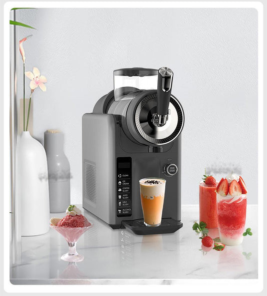 Dark Grey Compact Home Cold Drink & Ice Cream Maker â Multi-Functional Slush, Milkshake, Coffee, Cocktail & Ice Cream Machine with Auto-Clean Function (AU Plug).
