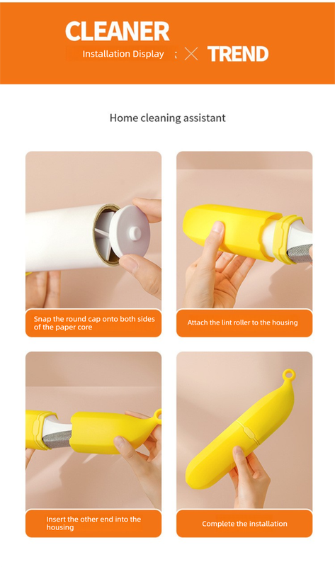 Green Multifunctional Banana-Shaped Lint Remover – Portable Sticky Hair Cleaner with 6 Replaceable Rolls